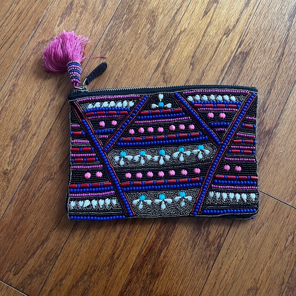 Embroidered Multicolor Clutch